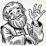 DALL·E 2024-12-10 14.04.19 - A cheerful and wise old man depicted in a childlike fairy-tale st...png