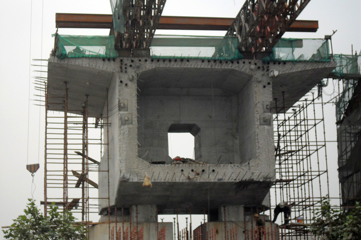Строительство Даньян-Куньшаньского виадука, являющийся частью высококоростной линии железной дороги Пекин-Шанхай, Китай. Фото: wikipedia.org